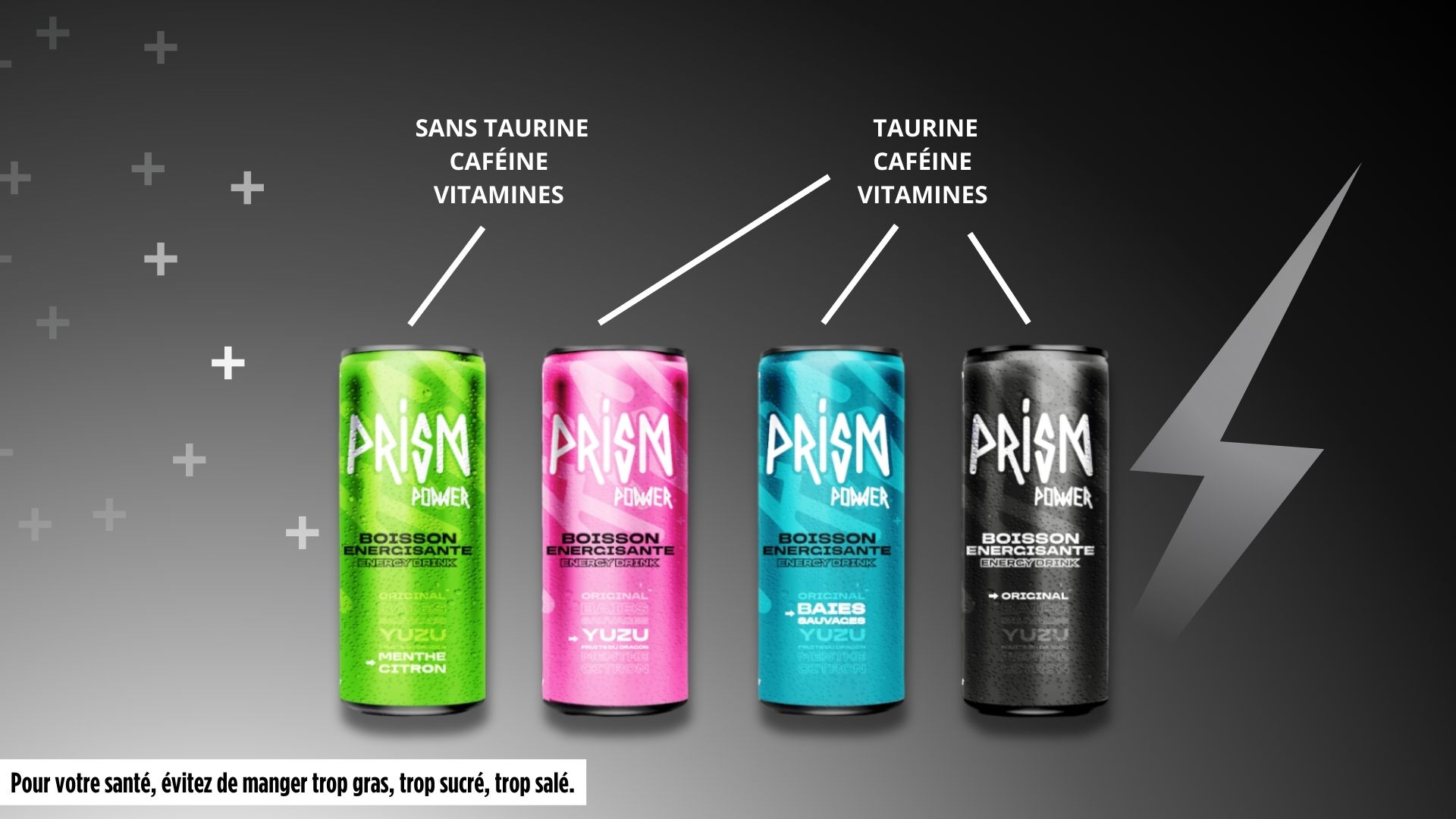 PRISM POWER BOISSON ENERGISANTE TAURINE CAFEINE VITAMINES SPORT